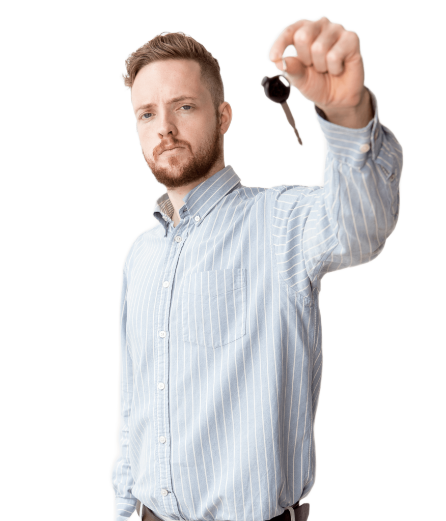 residential locksmith ny portrait serious young businessman showing key