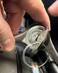 a key in a motorcycle lock